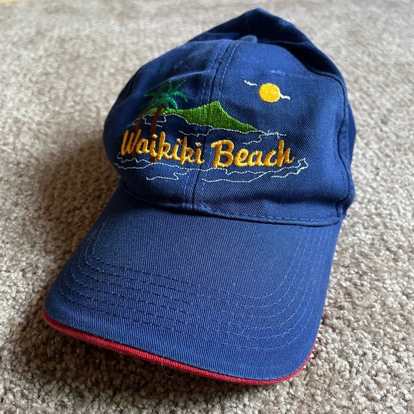 VTG 90’s Waikiki Beach Hawaii Blue Cap - Picture 2 of 4